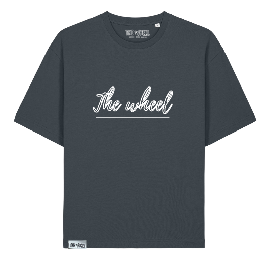 DRIFT GREY 1 Camiseta Drift Oversized THE WHEEL vista frontal color India Ink Grey