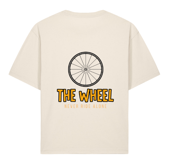 DRIFT RAW 2 Camiseta Drift Oversized THE WHEEL vista trasera color Natural Raw
